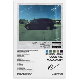 ALAYRA Kendrick Poster Lamar Good Kid, M.A.A.D City Album Cover Poster for Room Aesthetic Canvas Wall Art Bedroom Decor 20x30inch(50x75cm) 01