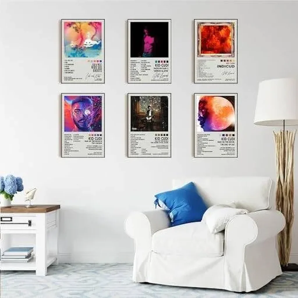 ALAYRA Kid Cudi Posters Album Cover Signed Limited Posters Rapper Music Posters Prints Room Aesthetic Canvas Wall Art Set of 6 for Teen and Girls Dorm Decor 8x12 inch Unframed 01 - Image 3