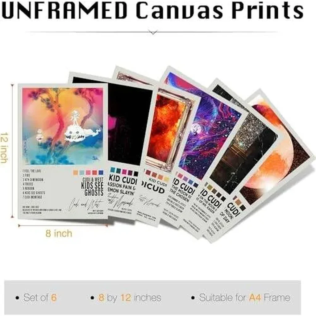 ALAYRA Kid Cudi Posters Album Cover Signed Limited Posters Rapper Music Posters Prints Room Aesthetic Canvas Wall Art Set of 6 for Teen and Girls Dorm Decor 8x12 inch Unframed 01 - Image 5