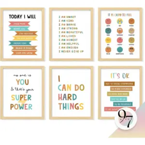 ALAYRA Kids Affirmation Wall Decor - Positive Affirmations for Kids Decor, Affirmation Art Prints Nursery Pictures, Colorful Inspirational Quotes Posters for Classroom Playroom Decor (8x10 UNFRAMED) 0