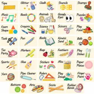 ALAYRA Kids Classroom Labels Toy Storage Organizing Labels for Toddlers Playroom Daycare Supplies Organization Stickers Organizer Pictures Toy Label for Kindergartern Bins Box Containers Nursery 01