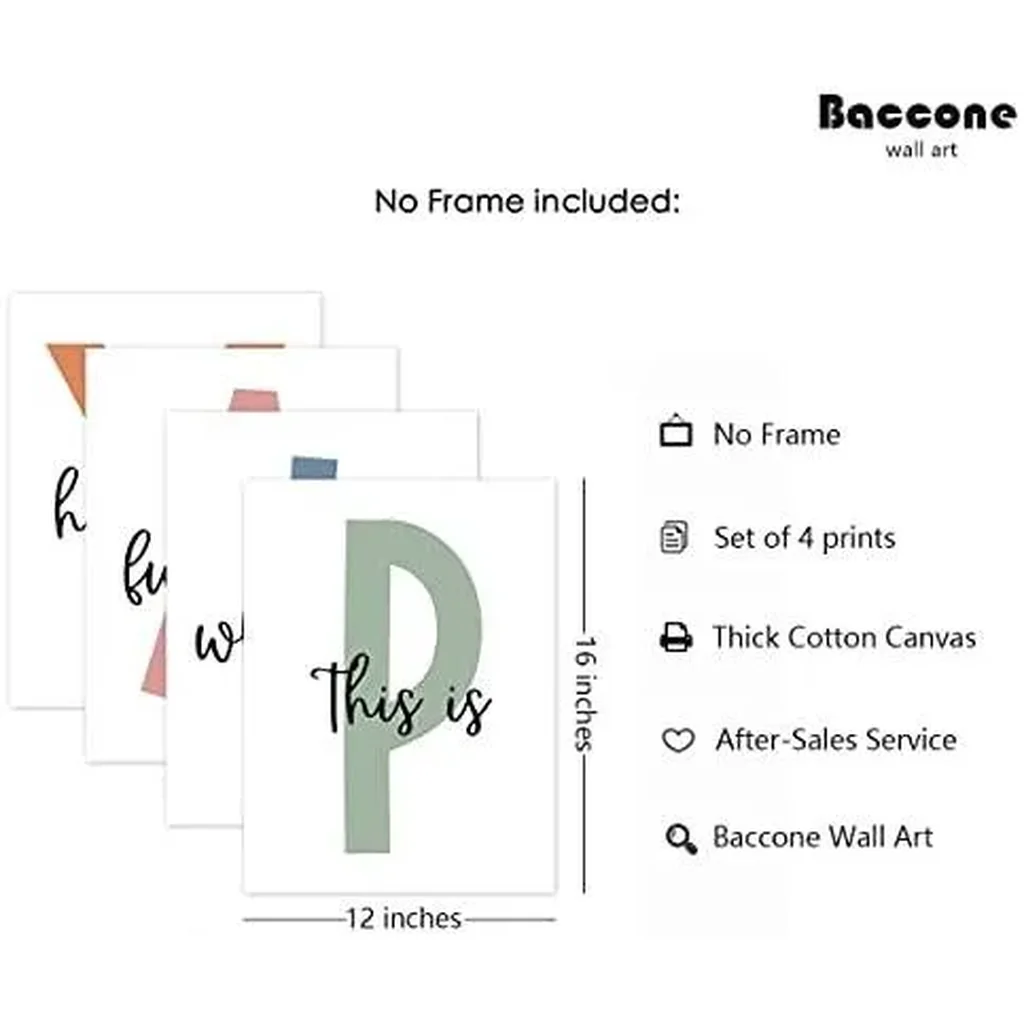 ALAYRA Kids Playroom Wall Art Boys Room Wall Decor Childrens Playroom Canvas Prints Baby Boy Kids Room Poster Decor Toddler Nursery Print Artwork Let'S Play Sign 12x16 Inch Set of 4 UNFRAMED 01 - Image 2
