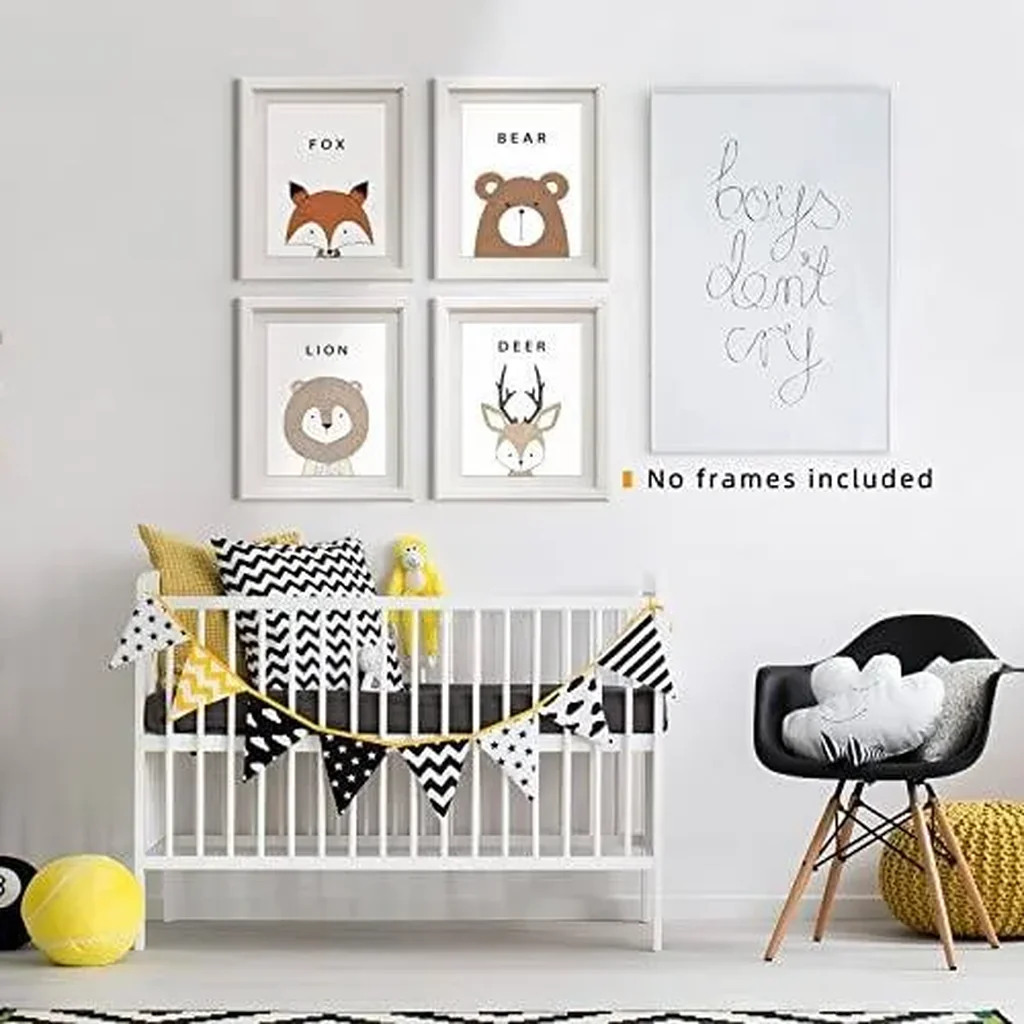 ALAYRA Kids Wall Decor Posters, 8x10 Canvas Prints Poster Unframed Set of 4, Nursery Decor Wall Art for Bedroom 01 - Image 2