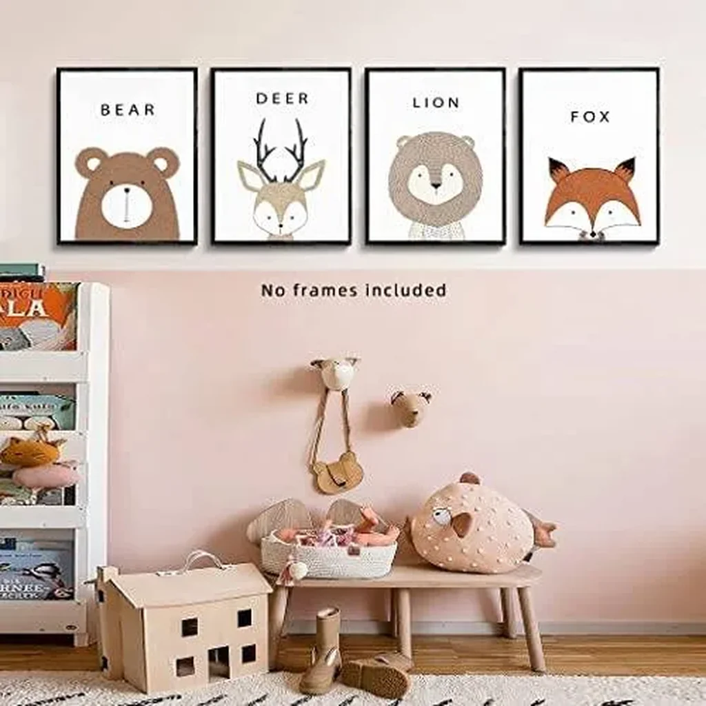ALAYRA Kids Wall Decor Posters, 8x10 Canvas Prints Poster Unframed Set of 4, Nursery Decor Wall Art for Bedroom 01 - Image 3