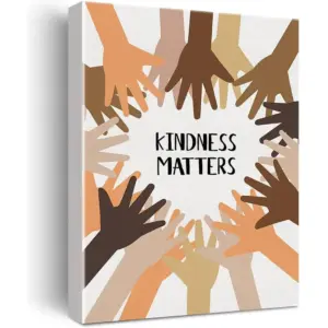 ALAYRA Kindness Matters Diversity Classroom Framed Canvas Wall Art, Positive Classroom Decor, Inclusion, Equality, Classroom Inclusion, 11.5" X 15" 01