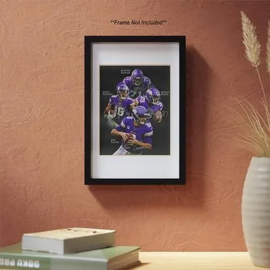ALAYRA Kirk Cousins Justin Jefferson Danielle Hunter Darrisaw Signed Photo Autograph Print Wall Art Home Decor 01 - Image 3