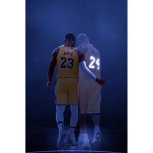 ALAYRA Kobe and Lebron Poster, Basketball Room Decor, Lakers Champion Tribute Kobe Canvas Wall Art Picture Print, Great Gift for Basketball Fans Kids and Adults Unframed (12x18 Inch, Kobe and Lebron (