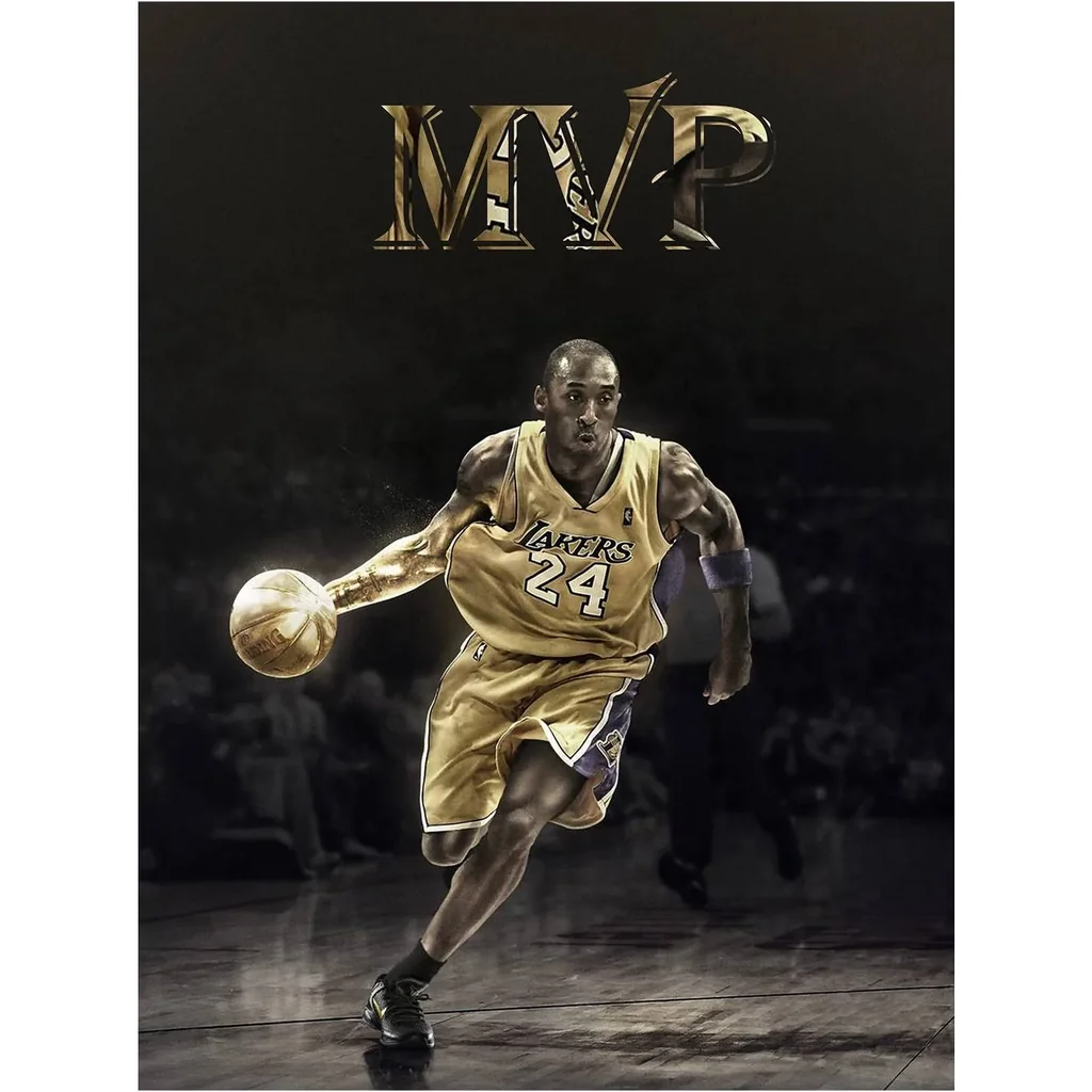 ALAYRA Kobe Bryant Canvas Wall Art Painting Pictures, basketball dunk posters Sports Posters Artwork Home Decor for Basketball Fan Memorabilia Gifts Unframed (12x16inch/30x40cm, Kobe MVP Posters) 01 - Image 4