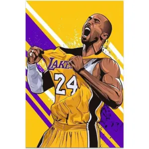 ALAYRA Kobe Bryant Canvas Wall Art, Motivational Basketball Posters, Mamba Print, Lakers Decorations for Boys Room Dorm Living Room, Great Gift for Basketball Fans Kids and Adults, Unframed 12x18 Inch