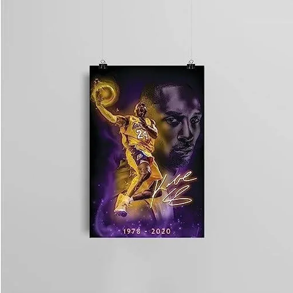 ALAYRA Kobe Bryant Inspirational Poster Canvas Wall Art, Basketball Star Player Sports Painting Decor, Motivational Artwork Room Aesthetic for Home Office Gym Dormitory Wall Decor, Unframed 16" x 24" - Image 4