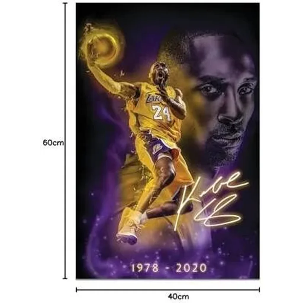 ALAYRA Kobe Bryant Inspirational Poster Canvas Wall Art, Basketball Star Player Sports Painting Decor, Motivational Artwork Room Aesthetic for Home Office Gym Dormitory Wall Decor, Unframed 16" x 24" - Image 5