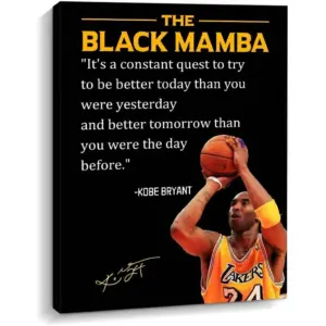 ALAYRA Kobe Bryant Poster Canvas Wall Art Motivational Framed Canvas Print Artwork for Office, Teens Room, Gym Wall Decor 13.7" x 10.6" 01