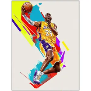 ALAYRA Kobe Bryant Wall Art Basketball Player Canvas Wall Art Mamba Mentality Poster Basketball Decorations for Boy Girl Gifts Decoration Unframed (24 x 32 Inch) 01