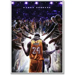ALAYRA Kobe Canvas Wall Art Poster Kobe Gigi Legendary Basketball Player Posters Inspirational Sports Superstar Posters Modern Room Wall Decor for Bedroom Office Dorm 16x24 Inch Unframed 01