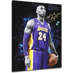 ALAYRA Kobe Poster Canvas Wall Art Print Mamba Mentality Inspirational Basketball Player Sports Home Decor Motivational Artwork For Home, Office, Gym 16X24Inch - No Framed 01