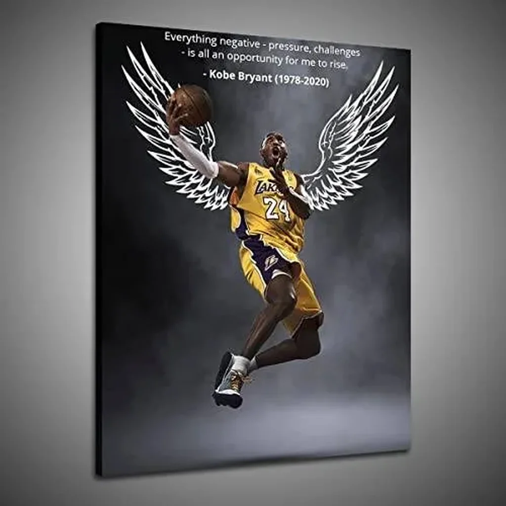 ALAYRA Kobe Poster Canvas Wall Art Print Mamba Mentality Inspirational Basketball Player Sports Home Decor Motivational Artwork For Home, Office, Gym 16X24Inch - No Framed 02 - Image 2