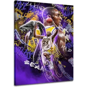 ALAYRA Kobe Poster Canvas Wall Art Print Mamba Mentality Inspirational Canvas Wall Art Basketball Player Sports Home Decor Motivational Artwork For Home, Office, Gym Wall Decor 16X24Inch - No Framed 0