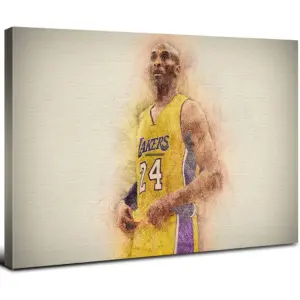 ALAYRA Kobe Poster Wall Art Mamba Mentality Wall Decor, NBA Basketball Canvas Fans Memorabilia Artwork 16x24", Modern Minimalist Sports Picture for Bedroom Living Room Office Gym Home Decoration Boys