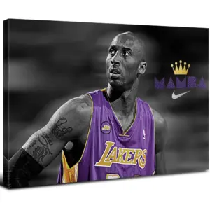ALAYRA Kobe Poster Wall Art NBA Mamba Mentality Wall Decor for Boys Bedroom, Basketball Sports Lakers Legend Player Canvas Picture Artwork for Modern Living Room Home Decoration Fans Memorabilia Gift