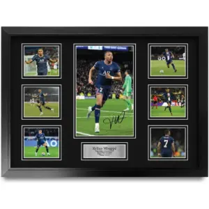 ALAYRA Kylian Mbappe Paris Saint-Germain Printed Memorabilia Signed Autograph Photo Display for Football Fans and Fans - A2 Framed 01