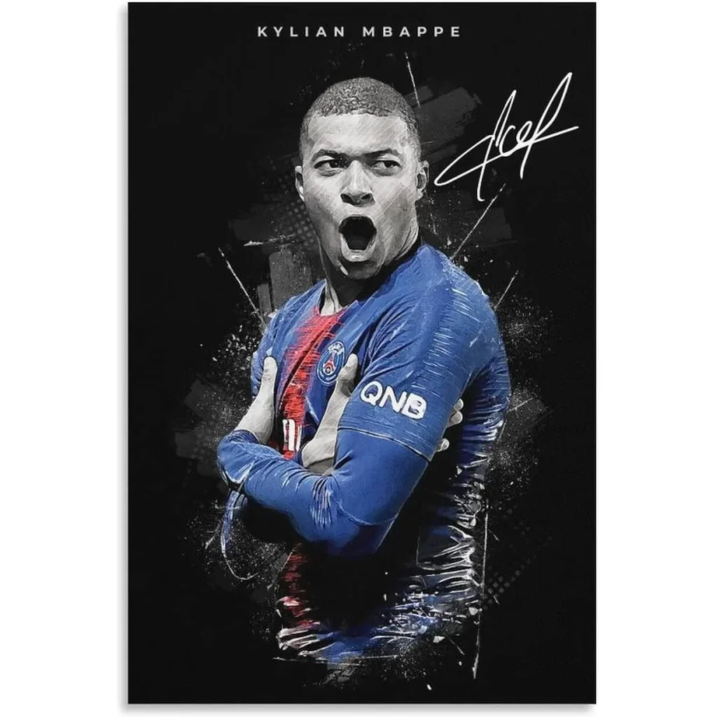 ALAYRA Kylian Mbappe Poster 1 Canvas Poster Unframed 16x24 inches (40x60cm) 01
