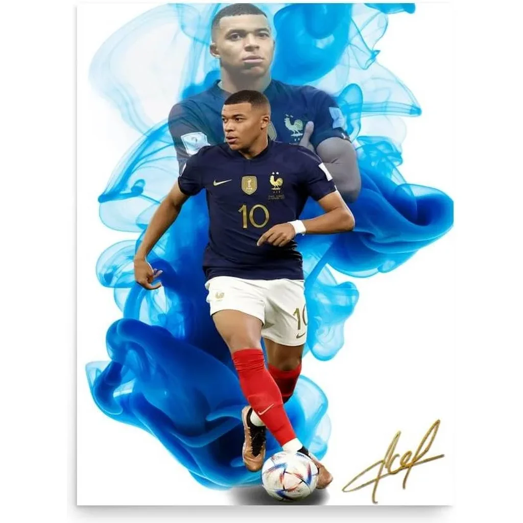 ALAYRA Kylian Mbapp Soccer Poster Wall Art Canvas Print Home Decor Unframed 16x24inch(40x60cm) 01