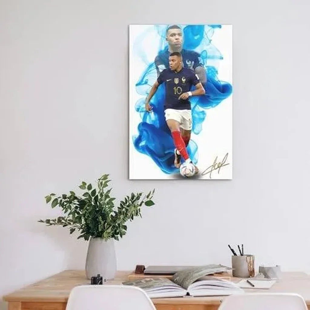 ALAYRA Kylian Mbapp Soccer Poster Wall Art Canvas Print Home Decor Unframed 16x24inch(40x60cm) 01 - Image 5
