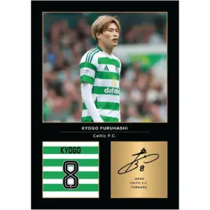 ALAYRA Kyogo Furuhashi Signed A4 Printed Photo Picture Display Gift For Glasgow Celtic Fans Digitally Reproduced Signature Unframed 01