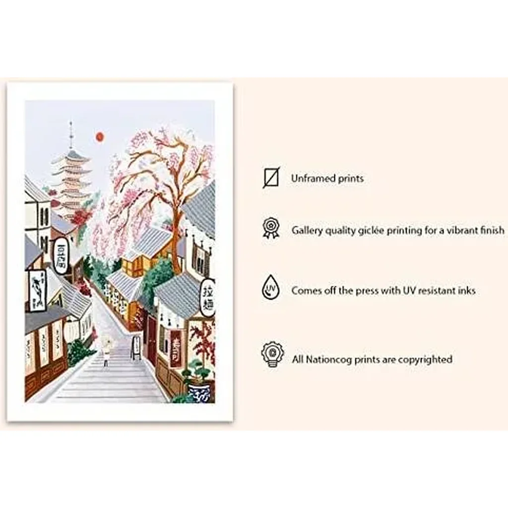 ALAYRA Kyoto Art Print, Japan Travel Poster, Kyoto Poster, Japanese Print, Japan Print, Travel Print, Travel Poster, Housewarming Gift, Wall Decor, Home Decor (Unframed) (11x14 in) 01 - Image 3