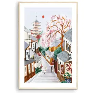 ALAYRA Kyoto Art Print, Japan Travel Poster, Kyoto Poster, Japanese Print, Japan Print, Travel Print, Travel Poster, Housewarming Gift, Wall Decor, Home Decor (Unframed) (12x18 in) 01