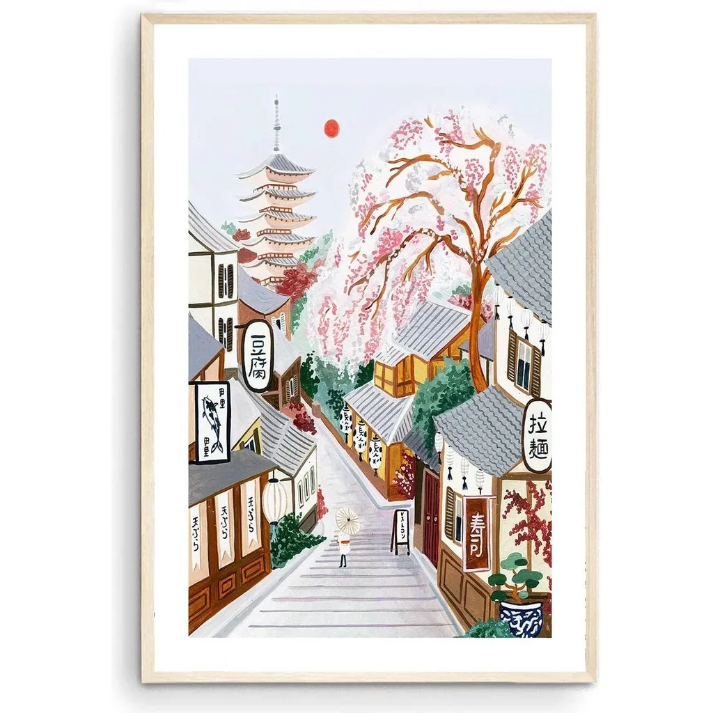 ALAYRA Kyoto Art Print, Japan Travel Poster, Kyoto Poster, Japanese Print, Japan Print, Travel Print, Travel Poster, Housewarming Gift, Wall Decor, Home Decor (Unframed) (12x18 in) 01