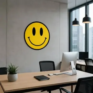 ALAYRA Lacost 12" (30cm) Size Smile Face Decal Stickers for Luggage, Baggage, Interior Design, Car, Window, Laptop, Wall Decorate 01