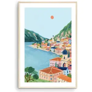 ALAYRA Lake Garda Travel Print, Europe Art Print, Italian Lakes Poster, Northern Italy Housewarming Gift (Unframed) (16x24) 01