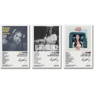 ALAYRA Lana Del Rey Poster Album Cover Posters for Bedroom Aesthetic Canvas Art Wall Decor 08x12inch(20x30cm)-3pcs 01
