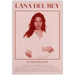 ALAYRA Lana Del Rey Poster Album Cover Wall Art Ultraviolence Poster Pink Vintage Room Aesthetic Canvas Prints Music Artist Picture 12x16 inch Unframed 01
