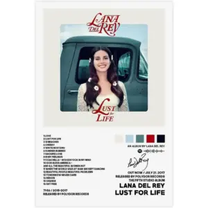 ALAYRA Lana Poster Del Rey Posters Lust for Life Album Cover Posters Wall Art Print Decor Canvas Posters for Room Aesthetic Unframe12x18inch(30x45cm) 01