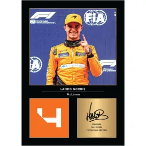 ALAYRA Lando Norris McLaren Signed A4 Printed Photo Picture Display Gift For F1 Formula 1 Racing Fans Digitally Reproduced Signature Unframed 01
