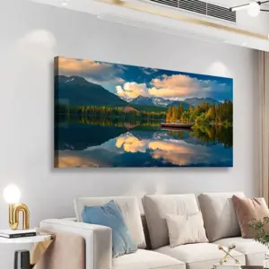 ALAYRA Landscape Canvas Wall Art for Living Room Bedroom Office Large Nature Forest Lake Ship Scenery Wall Art Kitchen Pictures Modern Wall Decor Mural Paintings Artwork 20 40inch 01