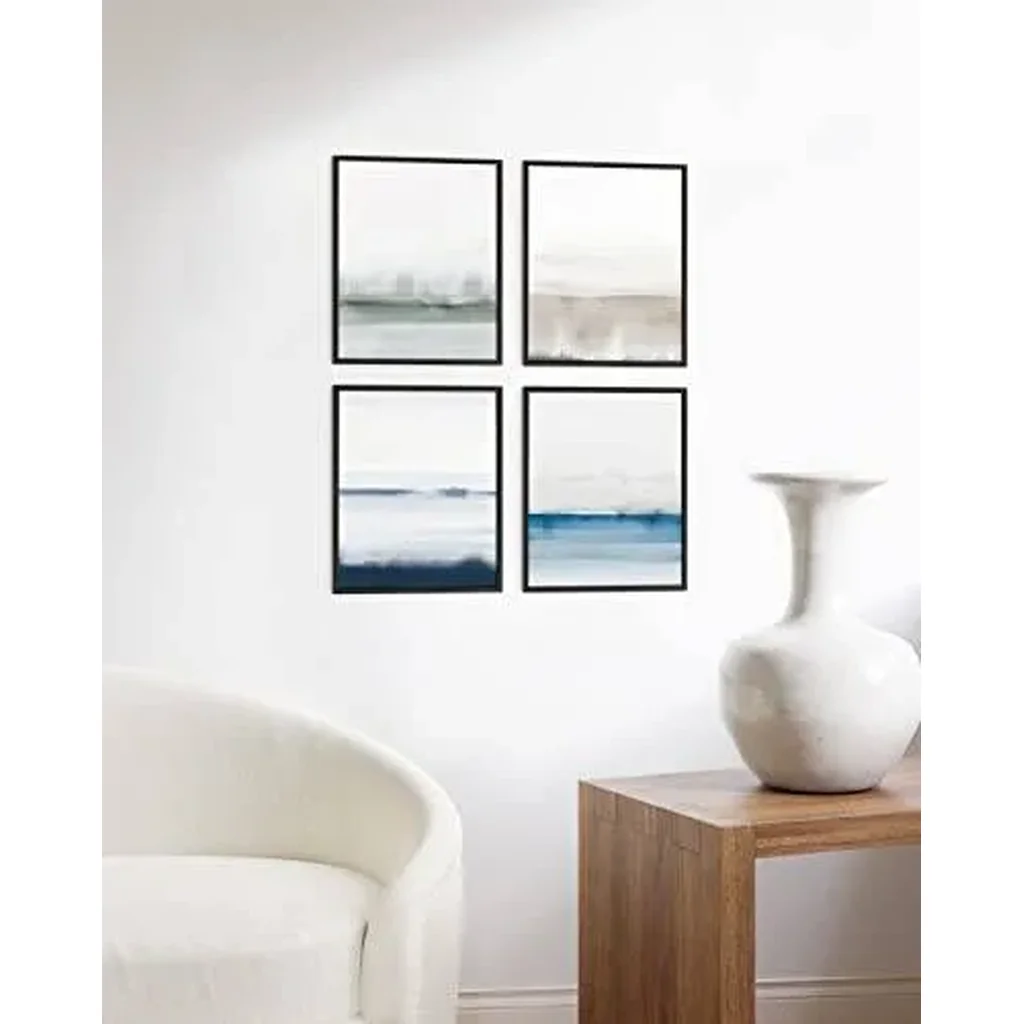 ALAYRA Landscape Painting - Set of 4 Nature Posters, Abstract Painting, Poster Nature Landscape Art, Blue Artwork Nature, Serene Pictures, Nature Paintings For Living Room (Unframed, 11x14) 01 - Image 5