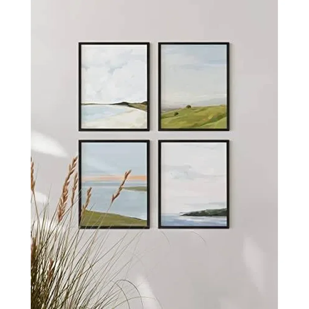 ALAYRA Landscape Wall Art - Set of 4 Artwork For Walls, Scenic Landscape Art, Mountain Wall Art For Living Room, Rustic Wall Pictures For Living Room, (8x10, Unframed) 01 - Image 4