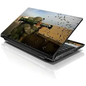 ALAYRA Laptop 15 15.6 Skin Cover with Colorful Bazooka Weapon Gun Pattern for HP Dell Lenovo Apple Asus Acer Compaq - Fits 13.3" 14" 15.6" 16" (2 Wrist Pads Free) 01