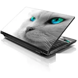 ALAYRA Laptop 15 15.6 Skin Cover with Colorful Blue Eyed Cat Pattern for HP Dell Lenovo Apple Asus Acer Compaq - Fits 13.3" 14" 15.6" 16" (2 Wrist Pads Free) 01