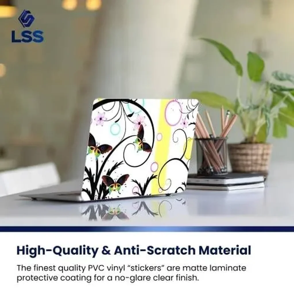 ALAYRA Laptop 15 15.6 Skin Cover with Colorful Butterfly Escape Floral Pattern for HP Dell Lenovo Apple Asus Acer Compaq - Fits 13.3" 14" 15.6" 16" (2 Wrist Pads Free) 01 - Image 3