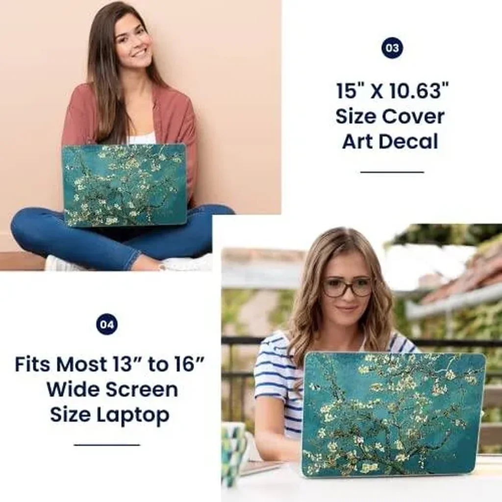 ALAYRA Laptop 15 15.6 Skin Cover with Colorful Dinosaurs Pattern for HP Dell Lenovo Apple Asus Acer Compaq - Fits 13.3" 14" 15.6" 16" (2 Wrist Pads Free) 01 - Image 3
