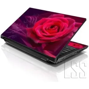 ALAYRA Laptop 15 15.6 Skin Cover with Colorful Pink Rose Floral Pattern for HP Dell Lenovo Apple Asus Acer Compaq - Fits 13.3" 14" 15.6" 16" (2 Wrist Pads Free) Red Rose 01