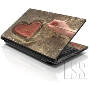 ALAYRA Laptop 15 15.6 Skin Cover with Colorful Red Heart in Sand Pattern for HP Dell Lenovo Apple Asus Acer Compaq - Fits 13.3" 14" 15.6" 16" (2 Wrist Pads Free) 01