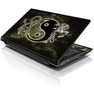 ALAYRA Laptop 15 15.6 Skin Cover with Colorful Ying Yang Dragon Tiger Pattern for HP Dell Lenovo Apple Asus Acer Compaq - Fits 13.3" 14" 15.6" 16" (2 Wrist Pads Free) 01