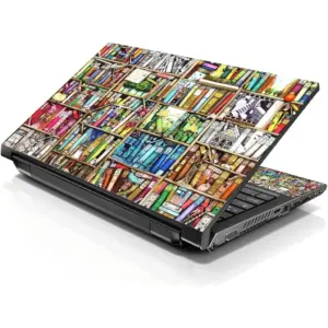 ALAYRA Laptop 17 17.3 Skin Cover with Colorful Books Pattern for HP Dell Lenovo Apple Asus Acer Compaq - Fits 16.5" 17" 17.3" 18.4" 19" (2 Wrist Pads Free) 01