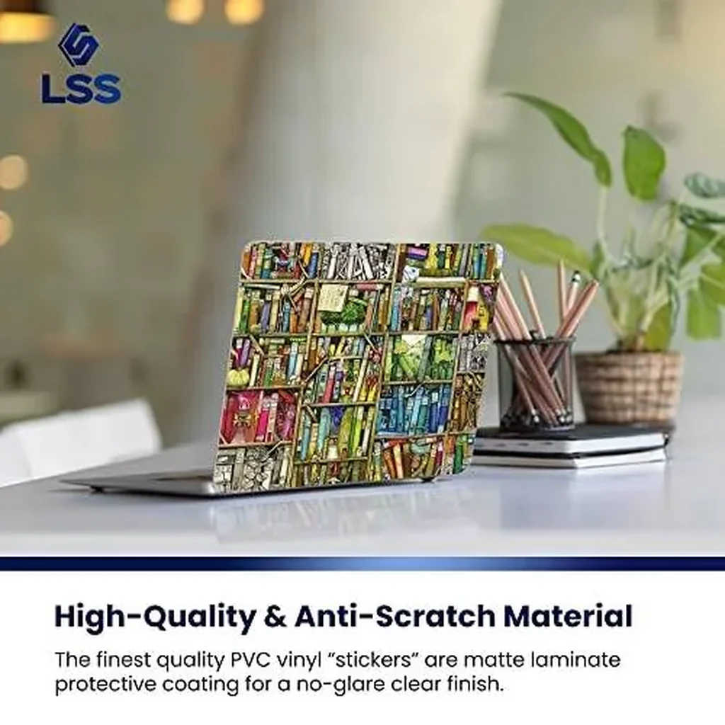 ALAYRA Laptop 17 17.3 Skin Cover with Colorful Books Pattern for HP Dell Lenovo Apple Asus Acer Compaq - Fits 16.5" 17" 17.3" 18.4" 19" (2 Wrist Pads Free) 01 - Image 3