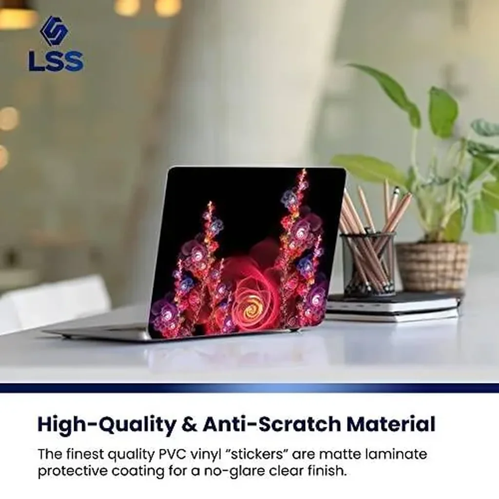 ALAYRA Laptop 17-17.3" Skin Cover with Colorful Floral Pattern for HP Dell Lenovo Apple Asus Acer Compaq - Fits 16.5" 17" 17.3" 18.4" 19" (2 Wrist Pads Free) 01 - Image 4